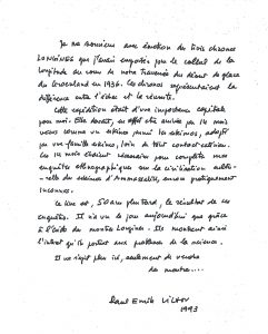 Remerciements de Paul-Emile V. à la société Longines, 1993