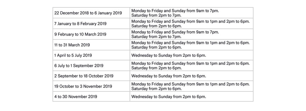 opening hours tourist office prémanon 2019