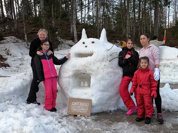 Animation sculpture sur neige