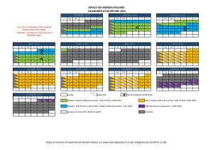 Ouverture des espaces de l'EMP de décembre 2023 à novembre 2024