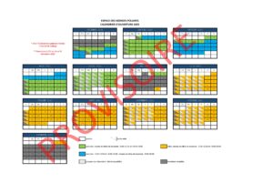 Calendrier d'ouverture 2025 provisoire de l'EMP