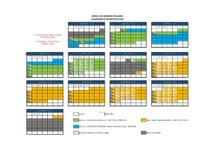 calendrier complet d’ouverture pour 2024-2025